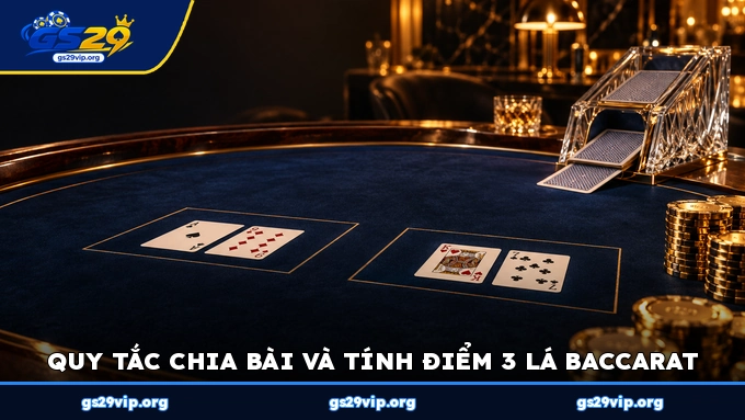 Quy tắc chia bài và tính điểm 3 lá Baccarat